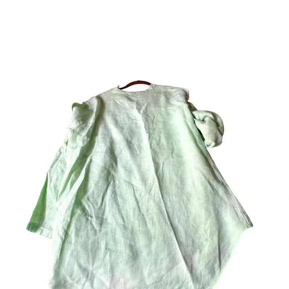 Cara Gianni Paris Lime Green Linen Shirt M - Picture 4 of 5